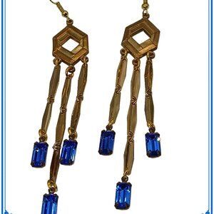 Long Chandelier Art Deco Style Earrings